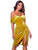 Omaria Gold Velvet Off Shoulder Corset Dress