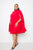 Lady IN Red Pleated Cape Dress