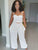 Smocked Wide Waistband High Waist Wide Leg Pants